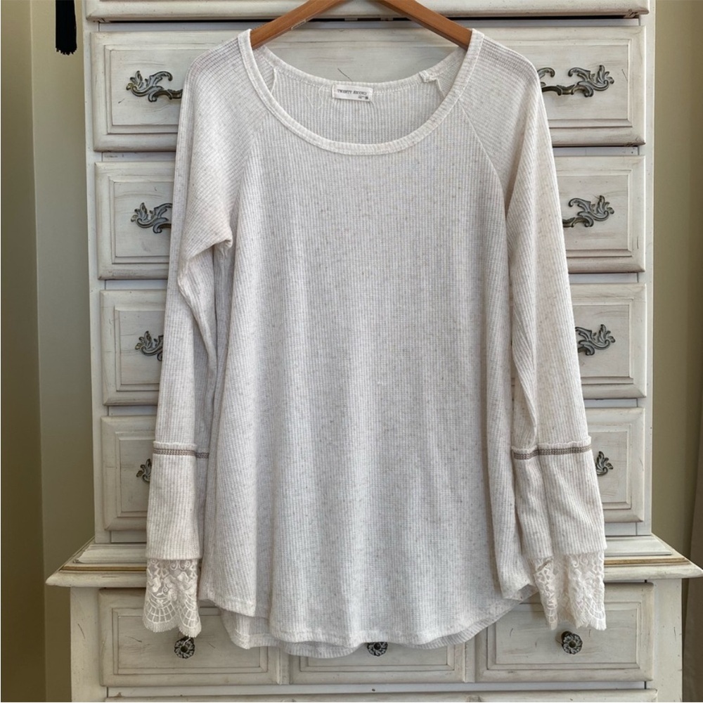 Vici White Lace Trim Sweater